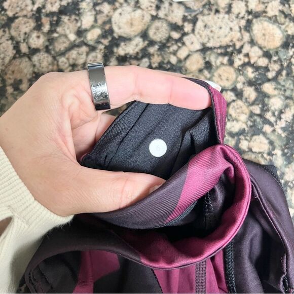 Lululemon All Sport Crop Leggings Back Spin Stroke Dashing Purple Black Size 6 - Picture 7 of 8